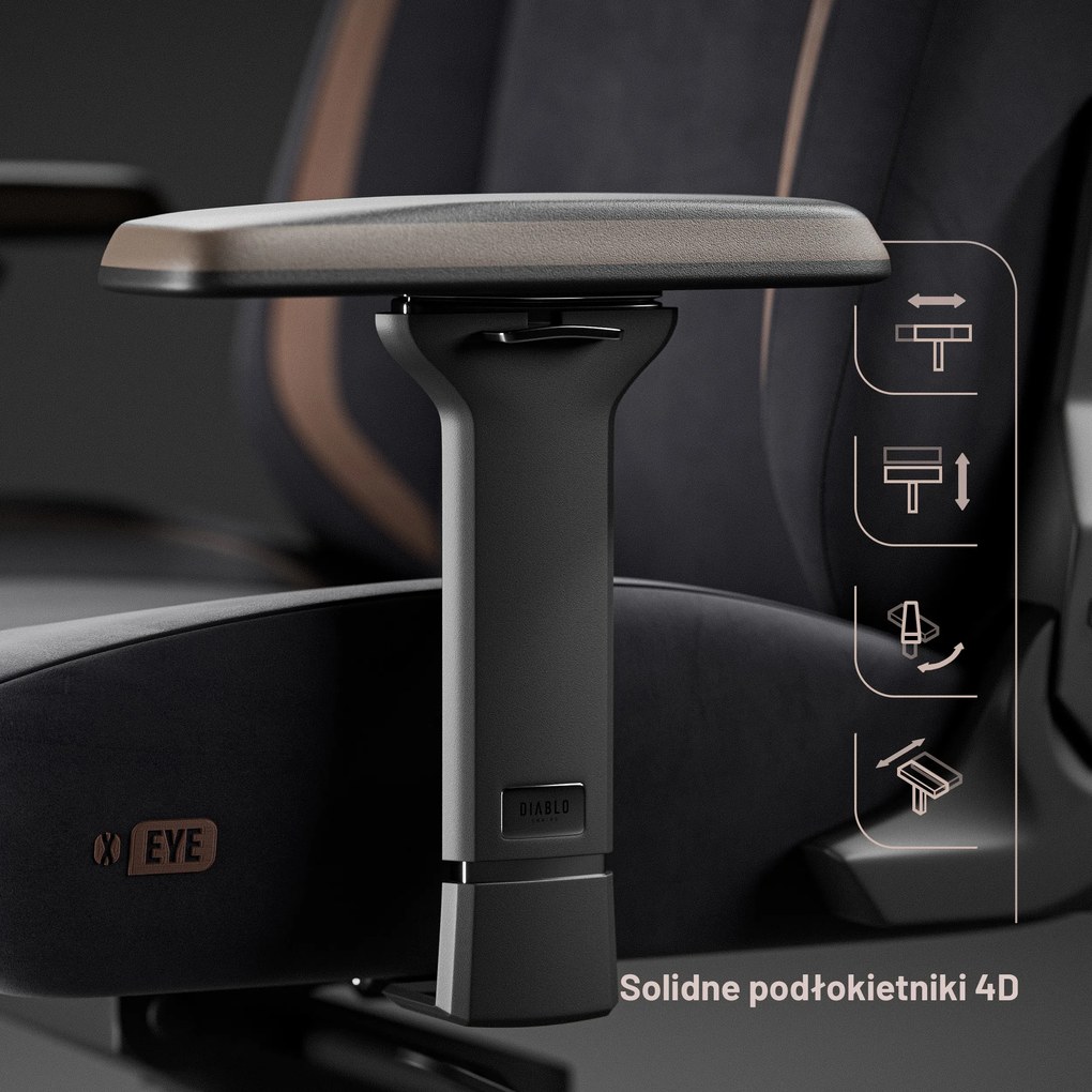 Fotel gamingowy Diablo X-Eye 2.0 Normal Size, Soft Black