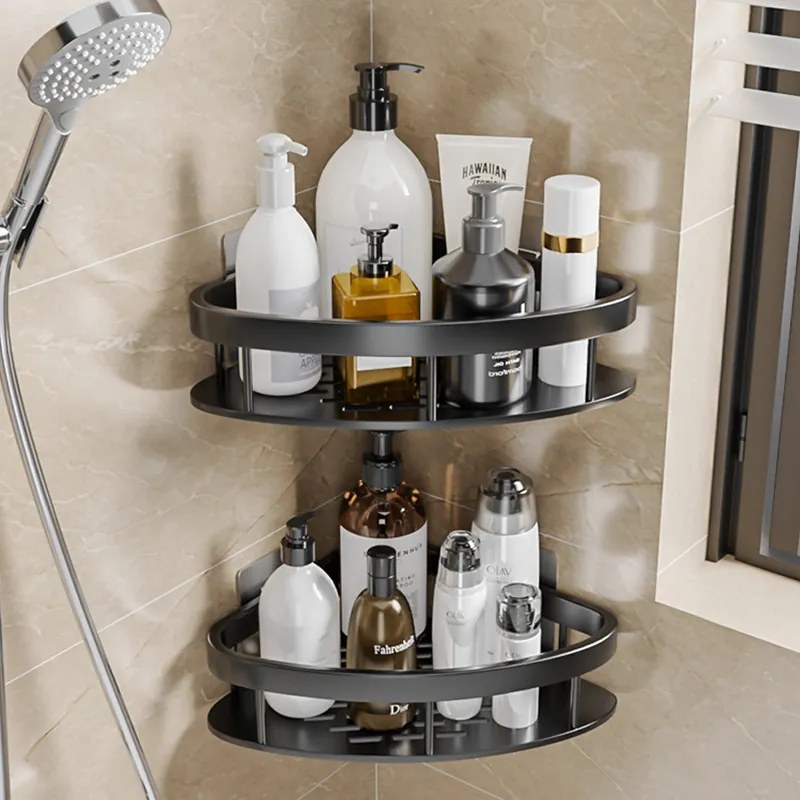 Półka łazienkowa narożna 2szt - czarna