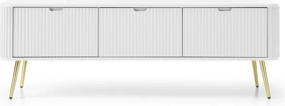 ZURI Szafka RTV-168 biała | złote nogi