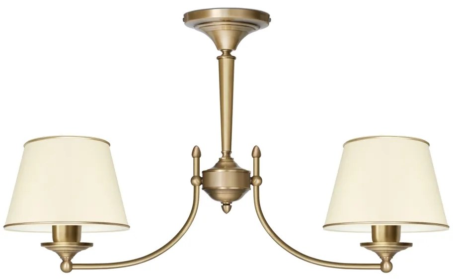 Lampa mosiężna z dwoma abażurami YA-S2AK