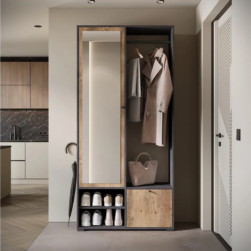 MINIO go for it, Garderoba DAFNI w kolorze matera/kasztan wrocławski