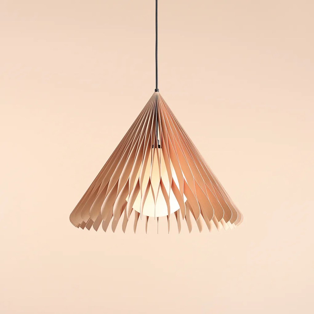 Lampa wisząca nad wyspę kuchenną z drewnianym abażurem - Nature Sun