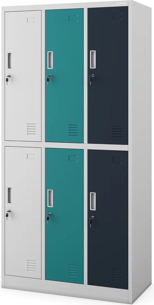 Szafa szkolna 6-skrytkowa Igor 90x45x185 cm wielokolorowa