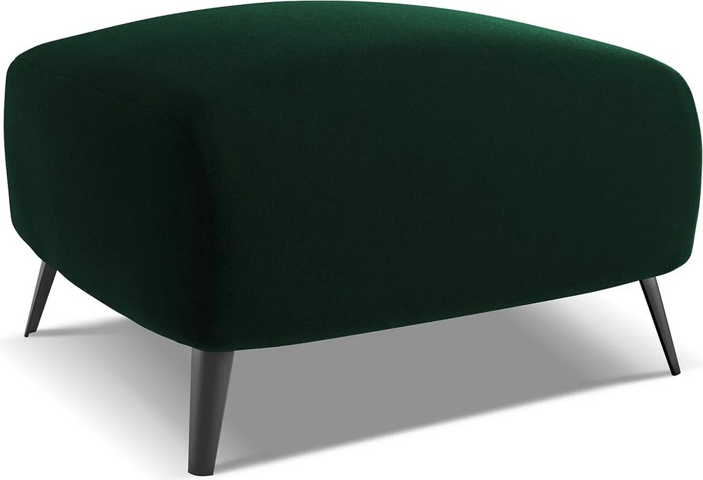 Pufa - z tkaniny welwetowej - butelkowa zieleń - MALIE