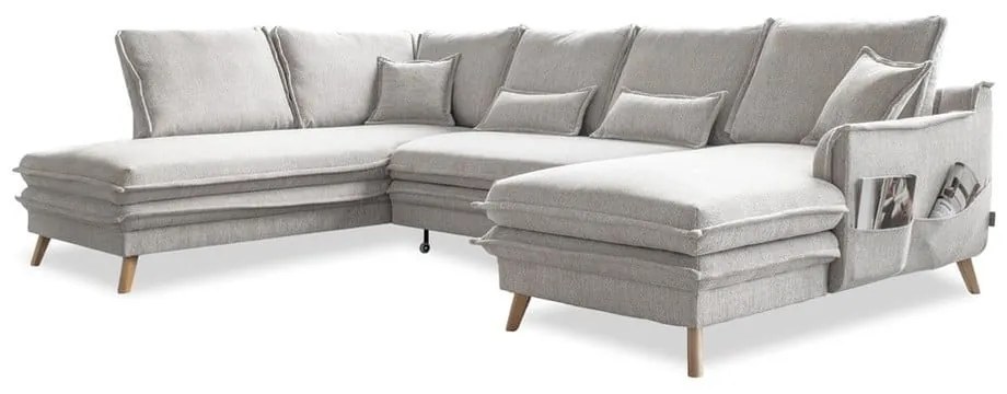 Beżowy rozkładany narożnik (lewostronny/w kształcie litery U) Charming Charlie – Miuform