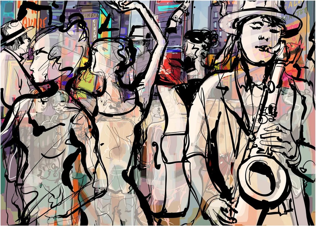 Obraz - Jazzowa noc (70x50 cm)