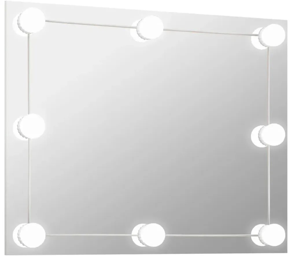 Nowoczesne wiszące lustro z oświetleniem LED 70x50 cm E2-E65
