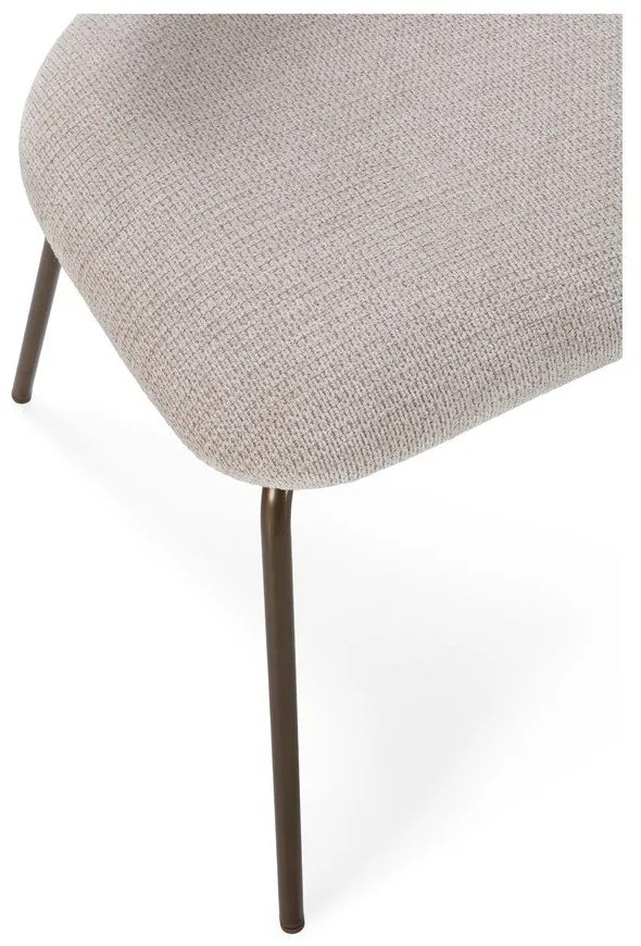 Beżowe/w naturalnym kolorze tapicerowane krzesło Olimpia – MOME