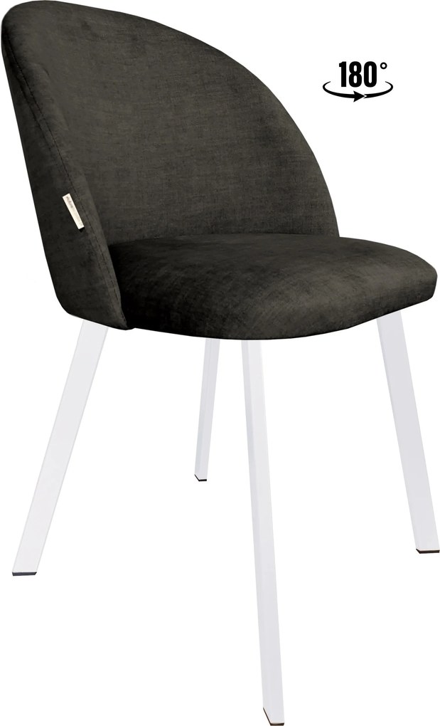 Krzesło Colin tkanina Vogue noga metalowa : Kolor nogi - Biały profil, Kolor tkaniny - VOGUE - VOGUE 17, Typ siedziska - Siedzisko obrotowe 180° - z powrotem
