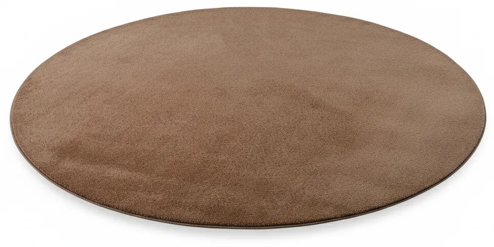 Dywan pluszowy Joy brązowy koło 120 cm x 120 cm