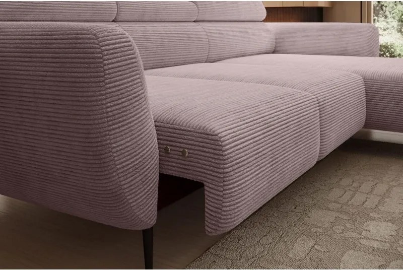 Narożnik ALISSON S/MINI Prawostronny z elektrycznym wysuwem w tkaninie POSO 100 WERSAL