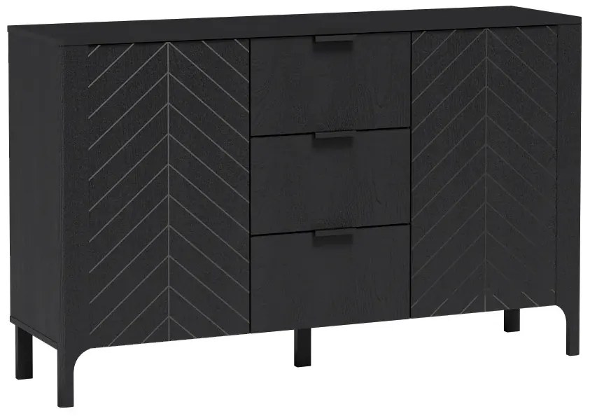 Elegancka czarna komoda w jodełkę W0-N00