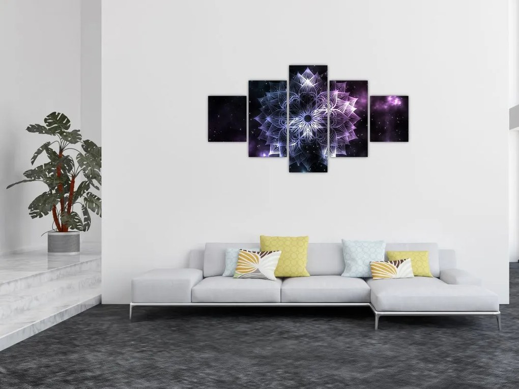 Obraz - Mandala lotosu w kosmosie (125x70 cm)