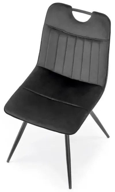Krzesło tapicerowane K521 VELVET czarne HALMAR