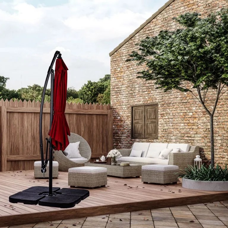 STILISTA Stojak na parasole 48 x 48 x 7,5 cm, czarny