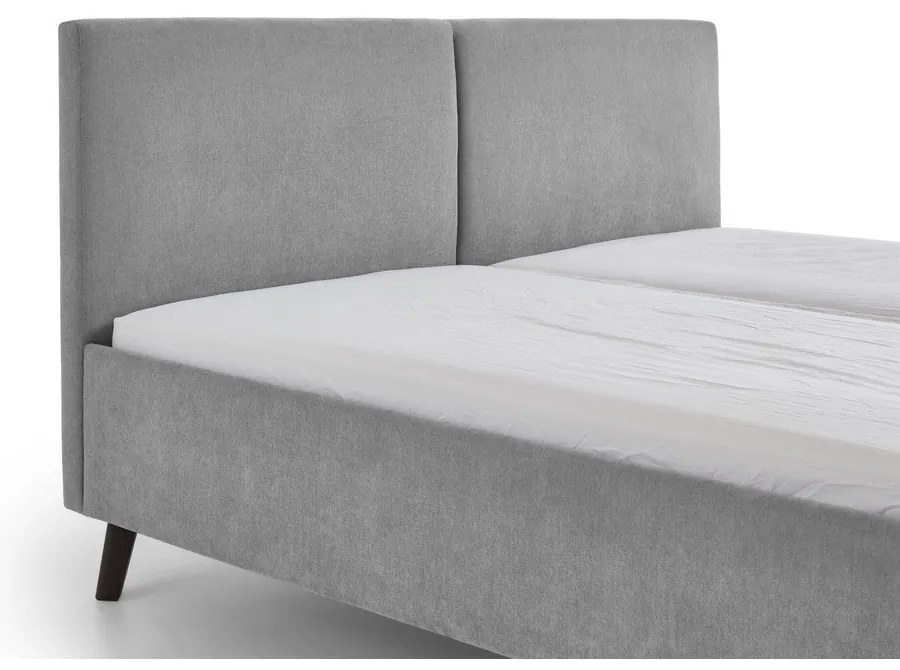 Szare tapicerowane łóżko dwuosobowe ze stelażem 160x200 cm Piano – Meise Möbel