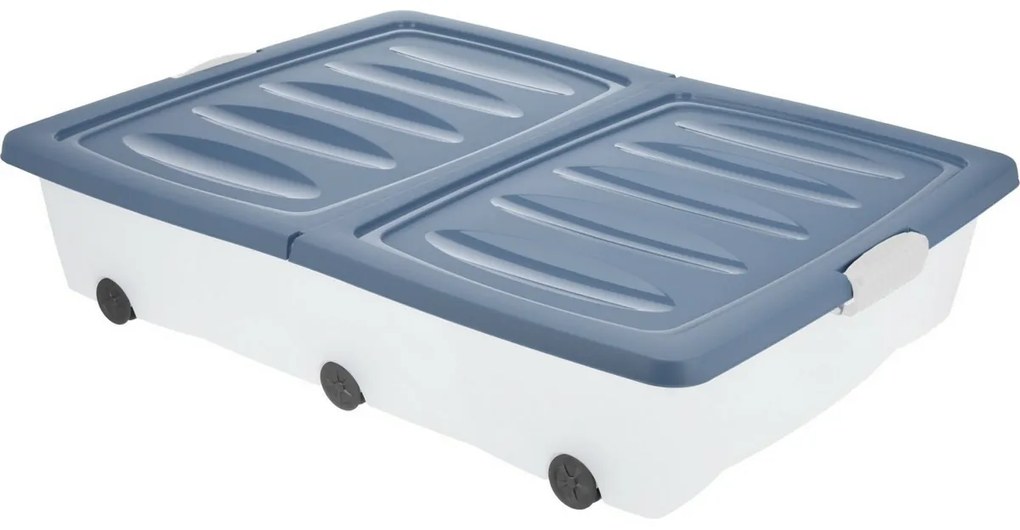 Pojemnik do przechowywania na kółkach, 80 x 60 x 17 cm, niebieski