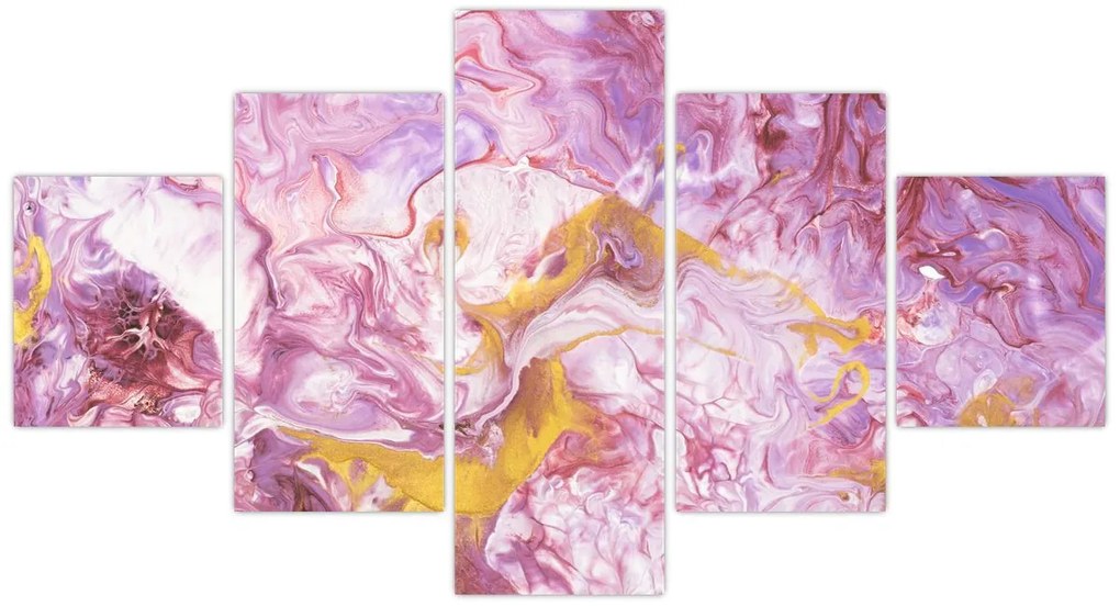 Obraz - Różwa abstrakcja (125x70 cm)
