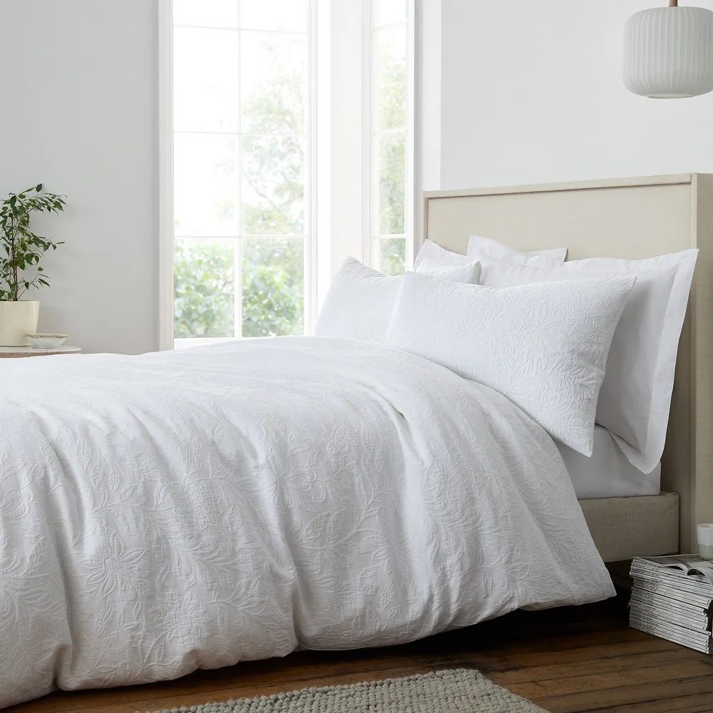 Biała pościel dwuosobowa żakardowa 230x220 cm Fleur Matelassé – Bianca