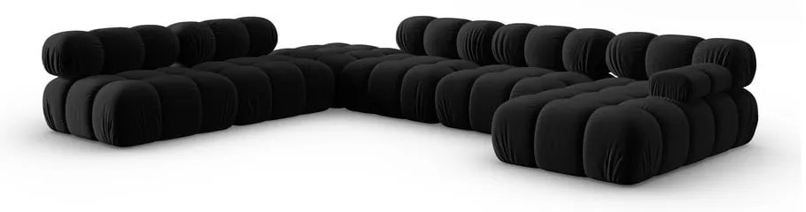 Czarna aksamitna sofa 379 cm Bellis – Micadoni Home