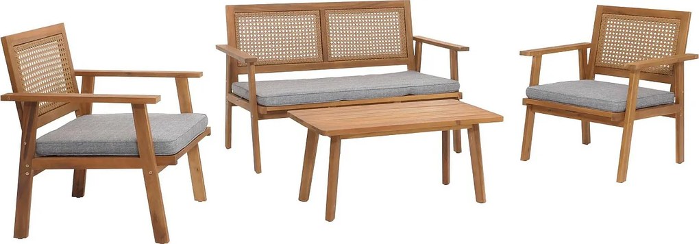 Zestaw ogrodowy MVG-N46 (4-częściowy),  poduszki szare