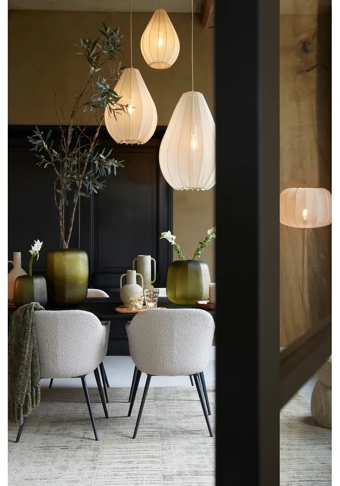 Beżowa lampa wisząca z tekstylnym kloszem ø 28 cm Itela – Light & Living