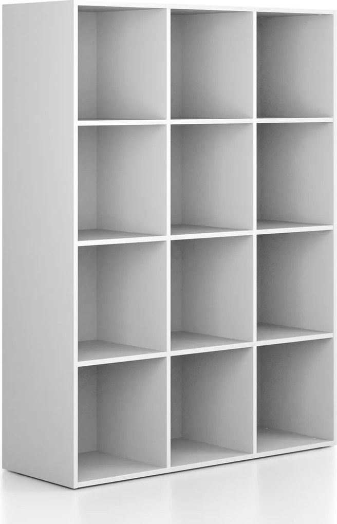 Regał FRAME, dolny, 3 kolumny, 1735 x 1299 x 450 mm, biały