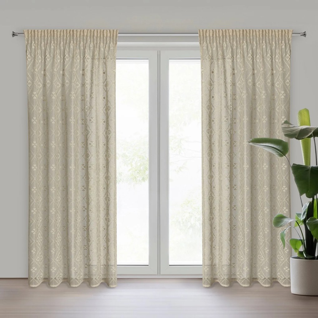 Bawełniana zasłona dekoracyjna na taśmie Nela 140x270 cm