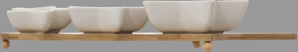 Zestaw miseczek w kształcie gwiazdy, na bambusowej podstawce, 42 cm