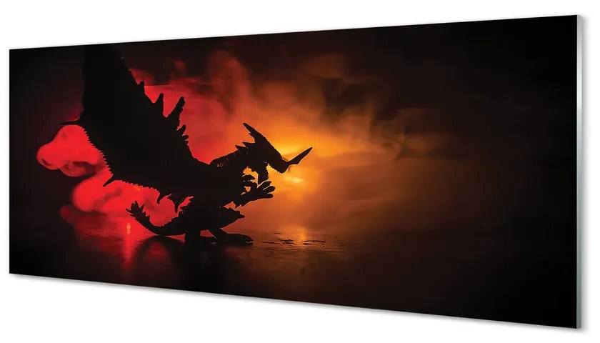 Szklany Panel Czarny smok chmury