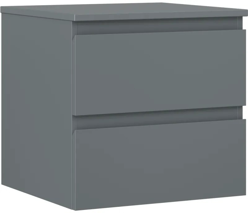 Mexen Orio szafka łazienkowa podumywalkowa 50 cm z blatem, 2 szuflady, grafit mat - 91A10-05047-2-BFFC66