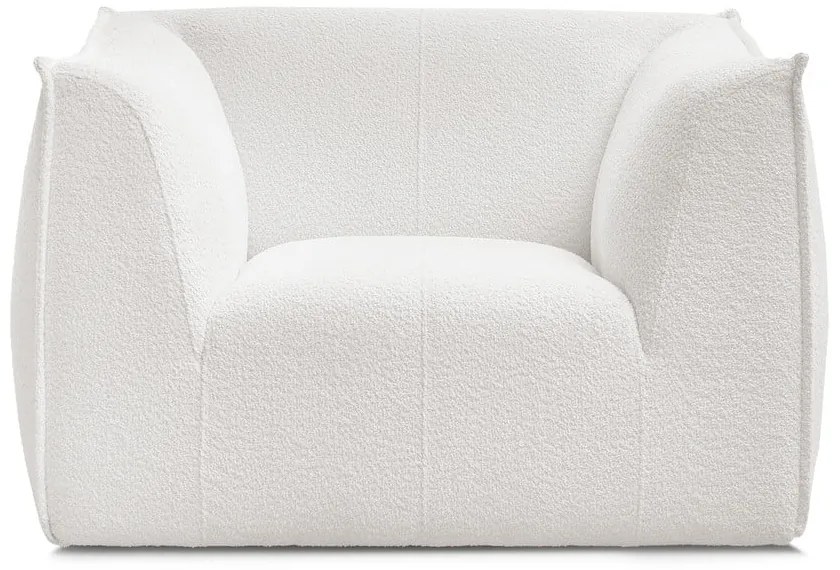 Biały fotel z materiału bouclé Giorgia – Bobochic Paris