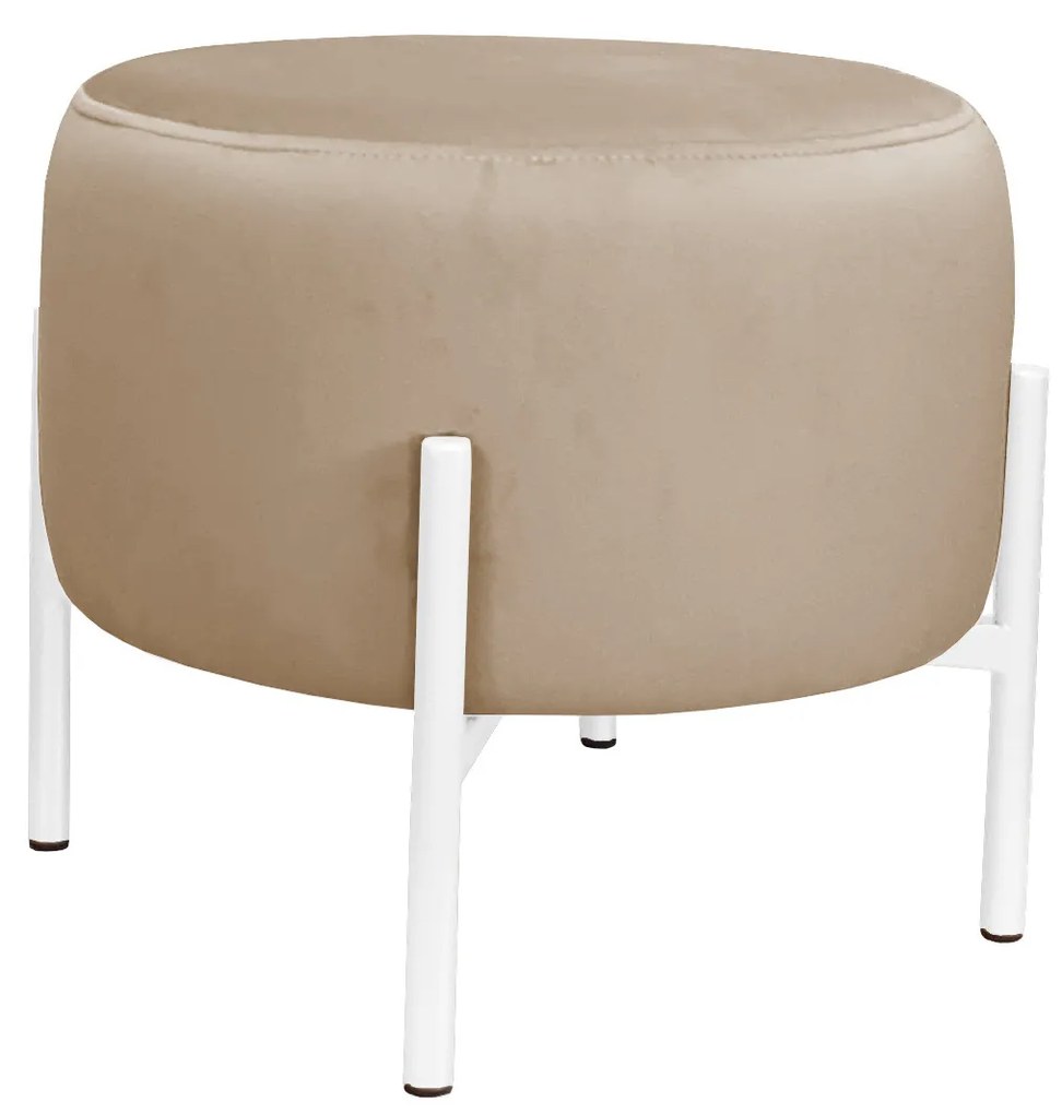 Pufa OLA LOFT ławka podnóżek metal biała MG06