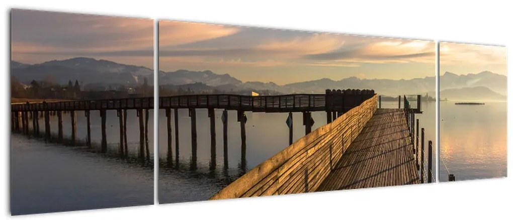 Obraz - Na brzegu jeziora Obersee (170x50 cm)