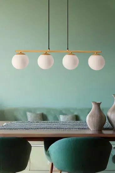 Biała lampa wisząca z 4 kloszami w stylu glamour - M074 H1-D22