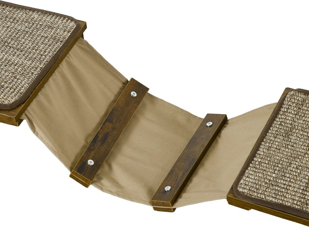 PawHut Zestaw schodków dla kotów, wspinaczka ścienna, 8-elementowy, do 8 kg, solidny, Brązowy/Kremowy