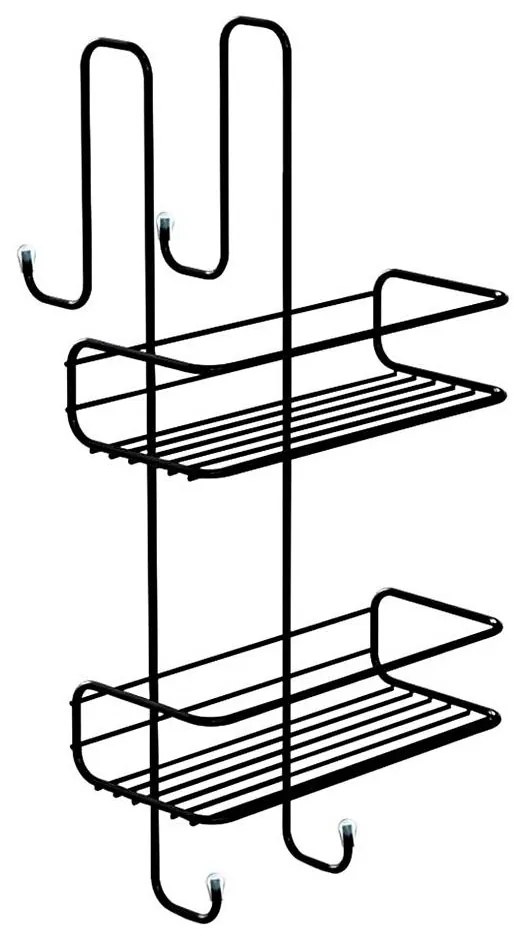 Gedy - Półka naścienna do prysznica CHROM LINE 49 x 24 cm, czarny mat