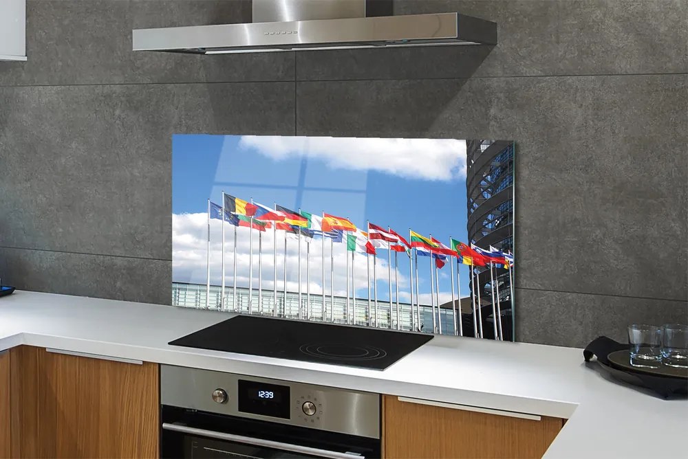 Szklany Panel Kilka Flag Państwowych