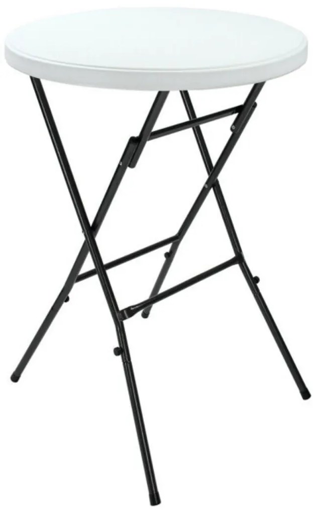Casaria Stół imprezowy LYDA z plastiku, Ø72x110cm, biała