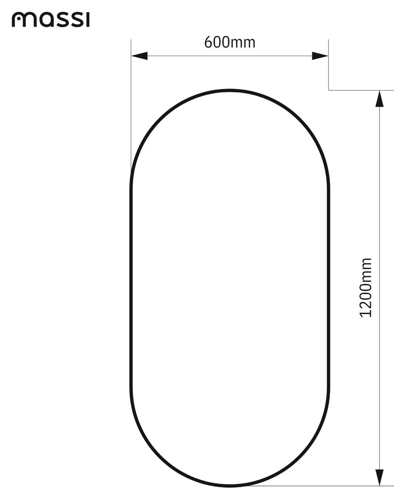 Lustro owalne podświetlane symetryczne bezramowe PLATAN LED | Różne rozmiary | Różne kolory szkła : Kolor tafli szkła - Brąz, Rozmiar - 60 x 120 cm