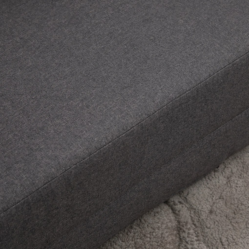 HOMCOM Materac składany 2 w 1 z poduszką wielofunkcyjny do spania ciemnoszary 60x80x56 cm | Aosom PL