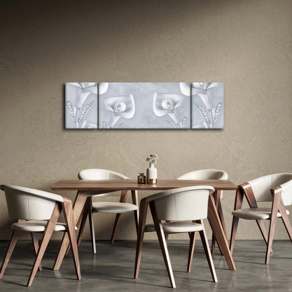 Obraz - Perłowe kwiaty (170x50 cm)
