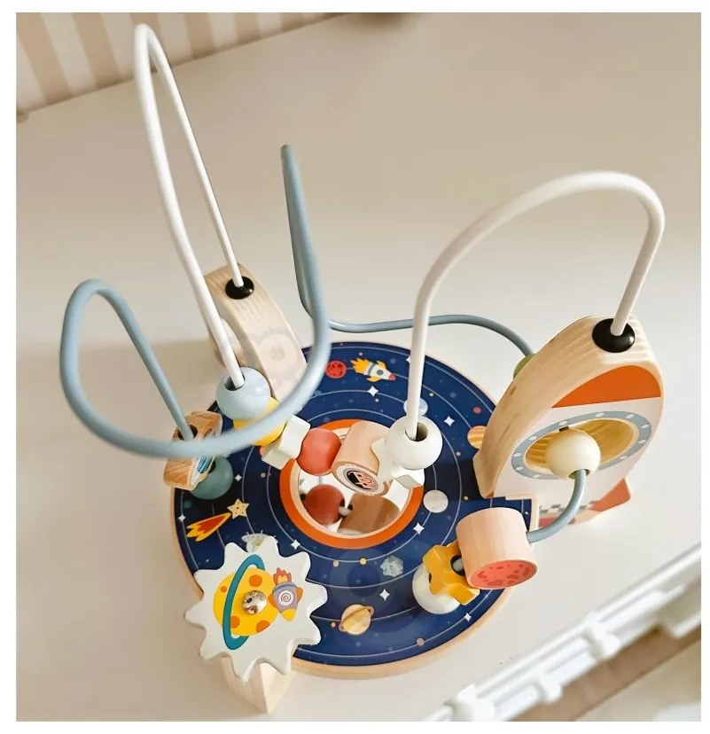 Tooky toy drewniana rakieta pętla motoryczna labirynt