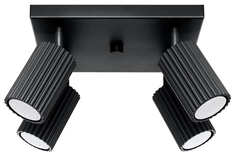 Czarna metalowa lampa punktowa ø 6,5 cm Gleam – Sollux