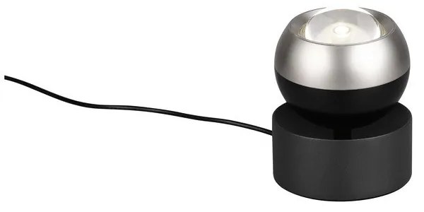 Czarna/w kolorze srebra lampa stołowa LED (wysokość 14 cm) Orbit – Trio Select