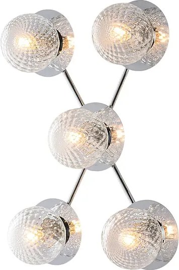 Lampa sufitowa Armonia z polerowanego chromowanego żelaza, 5 świateł, dł. 62 x 42, BL285-PL5-CR