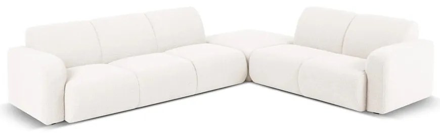 Biały narożnik z materiału bouclé (prawostronny) Molino – Micadoni Home