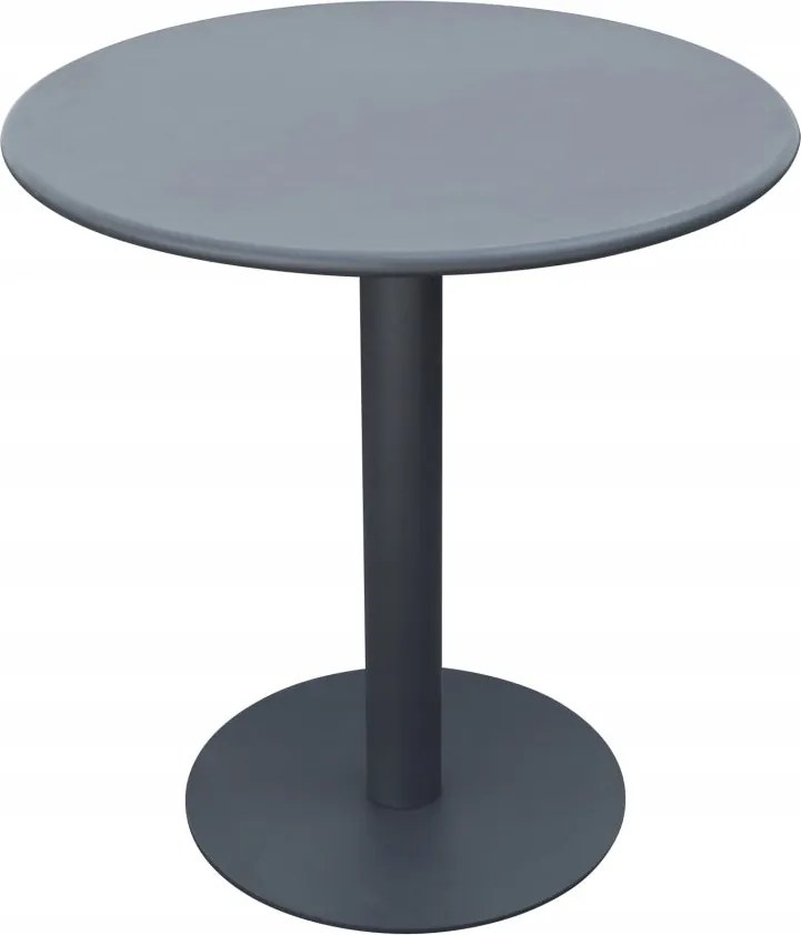 stolik ogrodowy okrągły 70 cm granat metalowy na taras, do ogrodu, kawiarni