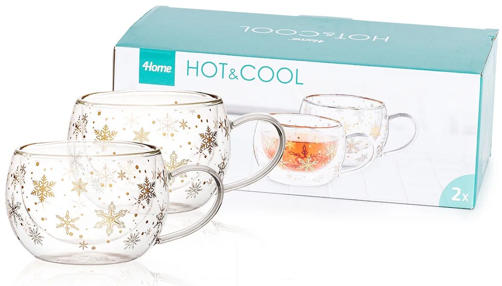 4Home Szklanka termiczna na cappuccino Snow Hot&Cool 270 ml, 2 szt.