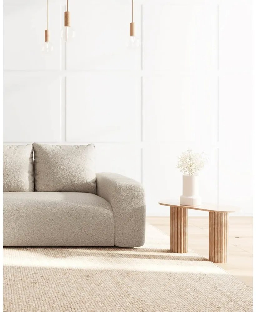 Beżowy narożnik z materiału bouclé (lewostronny/z szezlongiem) Monce – Rodier